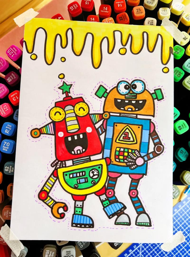 机器人儿童画